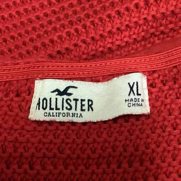 Hollister Red Sleeveless Knit Crochet Cami Camisole Bralette Crop Tank Top Sz XL - Picture 3 of 4